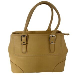 Vintage Coach Hamptons Yellow Leather Satchel Tote 7555